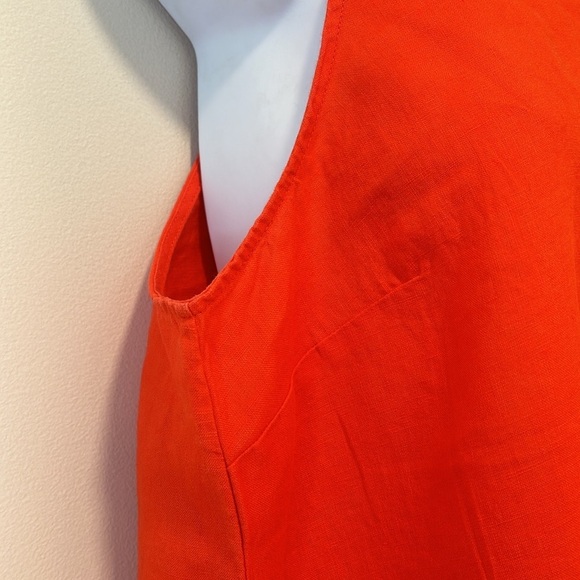Sigrid Olsen 100% Linen Halter Sleeveless Summer Dress Size Small Orange - Picture 7 of 13